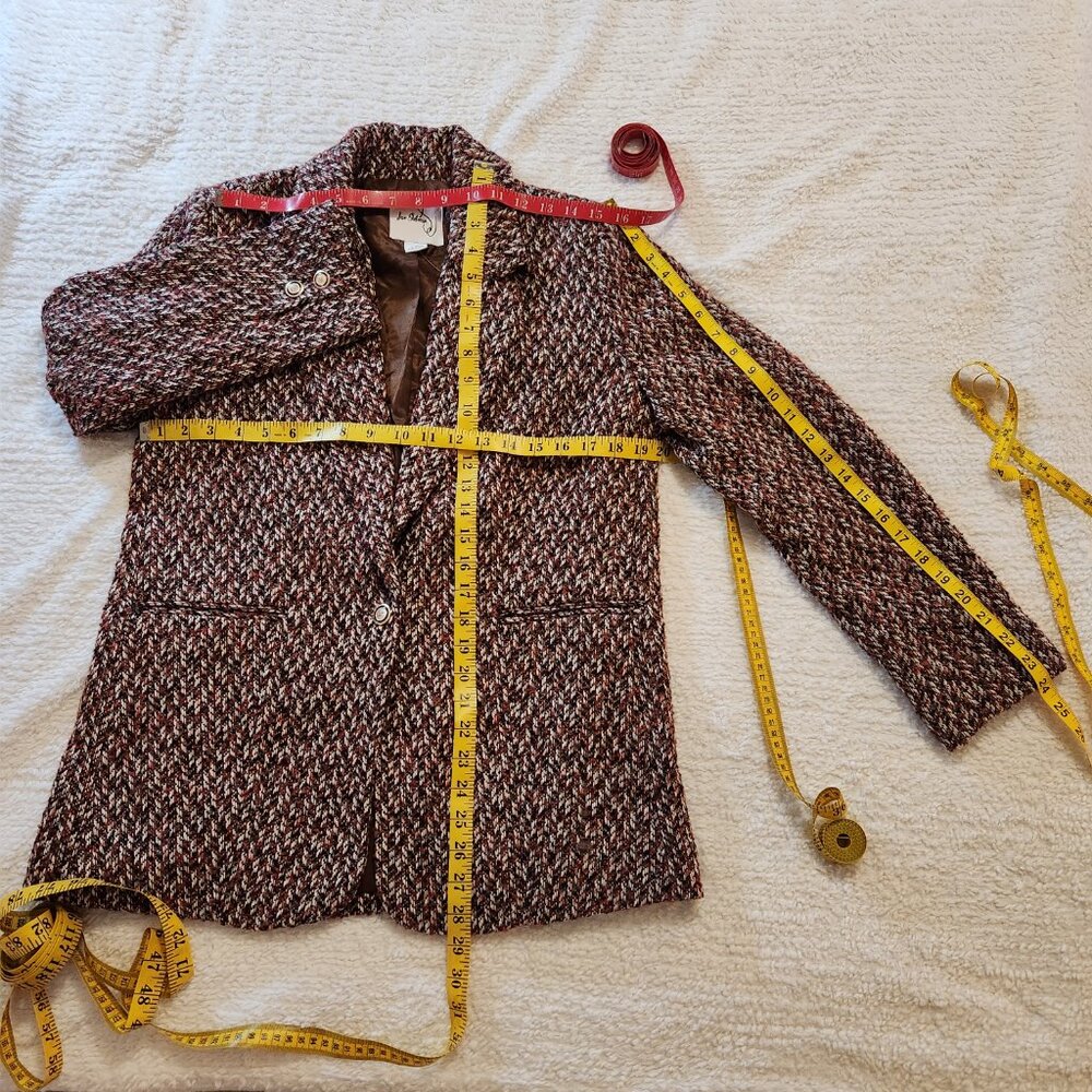NWT Sam Edelman Willow Chevron Tweed Blazer Gardenia Autumn Small - Picture 11 of 16
